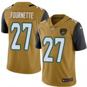 Wholesale Cheap Nike Jaguars #27 Leonard Fournette Gold Men's Stitched NFL Limited Rush Jersey