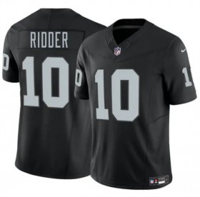 Cheap Men\'s Las Vegas Raiders #10 Desmond Ridder Black 2024 F.U.S.E. Vapor Stitched Football Jersey