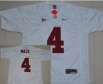 Wholesale Cheap Alabama Crimson Tide #4 Marquis Maze White Jersey