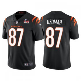 Wholesale Cheap Men\'s Cincinnati Bengals #87 C.J. Uzomah 2022 Black Super Bowl LVI Vapor Limited Stitched Jersey