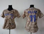 Wholesale Cheap Blue Jays #11 Kevin Pillar Camo Women's Fashion Stitched MLB Jersey