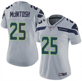 Cheap Women\'s Seattle Seahawks #25 Kenny McIntosh Gray Vapor Limited Football Stitched Jersey(Run Small)