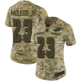 Wholesale Cheap Nike Eagles #23 Rodney McLeod Jr Camo Women\'s Stitched NFL Limited 2018 Salute to Service Jersey