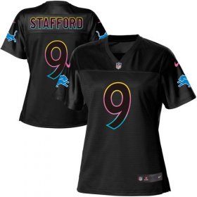 Wholesale Cheap Nike Lions #9 Matthew Stafford Black Women\'s NFL Fashion Game Jersey