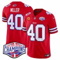 Cheap Men's Buffalo Bills #40 Von Miller Red F.U.S.E. 2024 AFC East Division Champions With 4-Star C Ptach Vapor Limited Stitched Football Jersey