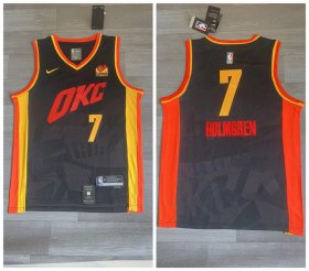 Cheap Thunder 7 Chet Holmgren Black Nike 2023-24 City Edition Swingman Jersey