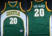 Wholesale Cheap Seattle Supersonics #20 The Glove Nickname Green Swingman Throwback Jersey