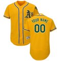 Wholesale Cheap Oakland Athletics Majestic Alternate Flex Base Authentic Collection Custom Jersey Gold