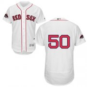 Wholesale Cheap Red Sox #50 Mookie Betts White Flexbase Authentic Collection 2018 World Series Stitched MLB Jersey