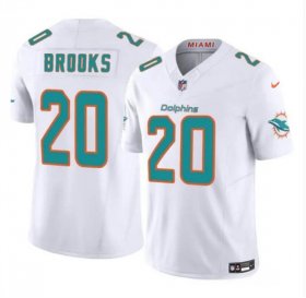 Cheap Youth Miami Dolphins #20 Jordyn Brooks White 2024 F.U.S.E. Vapor Limited Football Stitched Jersey