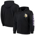 Wholesale Cheap Minnesota Vikings G-III Sports by Carl Banks Post Route Full-Zip Hoodie Black