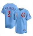 Cheap Men's Chicago Cubs #2 Nico Hoerner Blue 2024-25 2nd Alternate Limited Stitched Baseball Jersey