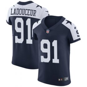 Wholesale Cheap Nike Cowboys #91 L. P. Ladouceur Navy Blue Thanksgiving Men\'s Stitched NFL Vapor Untouchable Throwback Elite Jersey