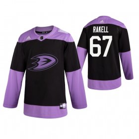 Wholesale Cheap Adidas Ducks #67 Rickard Rakell Men\'s Black Hockey Fights Cancer Practice NHL Jersey