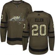 Wholesale Cheap Adidas Capitals #20 Lars Eller Green Salute to Service Stitched NHL Jersey