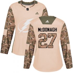 Wholesale Cheap Adidas Lightning #27 Ryan McDonagh Camo Authentic 2017 Veterans Day Women\'s Stitched NHL Jersey