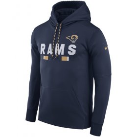 Wholesale Cheap Men\'s Los Angeles Rams Nike Navy Sideline ThermaFit Performance PO Hoodie