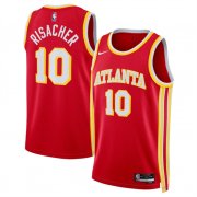 Cheap Men's Atlanta Hawks #10 Zaccharie Risacher Red 2024 Draft Icon Edition Stitched Jersey