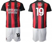 Wholesale Cheap Men 2020-2021 club AC milan home 19 red Soccer Jerseys