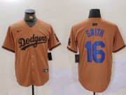 Cheap Men's Los Angeles Dodgers #16 Will Smith Olive Cool Base Limited Stitched Jersey