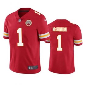 Wholesale Cheap Men\'s Kansas City Chiefs #1 Jerick McKinnon Red Vapor Untouchable Limited Stitched Football Jersey