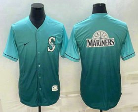 Cheap Men\'s Seattle Mariners Big Logo Nike Green Fade Jersey