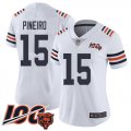 Wholesale Cheap Nike Bears #15 Eddy Pineiro White Alternate Women's Stitched NFL Vapor Untouchable Limited 100th Season Jersey