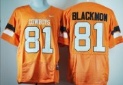 Wholesale Cheap Oklahoma State Cowboys #81 Justin Blackmon Orange Pro Combat Jersey