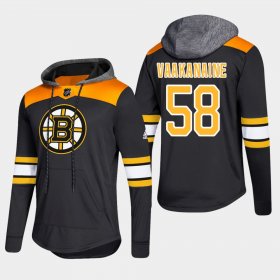 Wholesale Cheap Bruins #58 Urho Vaakanaine Black 2018 Pullover Platinum Hoodie