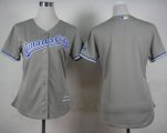 Wholesale Cheap Royals Blank Grey Road Women's Stitched MLB Jersey