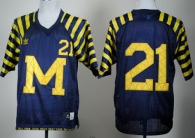 Wholesale Cheap Michigan Wolverines #21 Desmond Howard Navy Blue Under The Lights Jersey