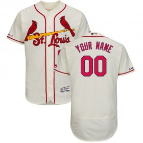 Wholesale Cheap St. Louis Cardinals Majestic Alternate Flex Base Authentic Collection Custom Jersey Cream