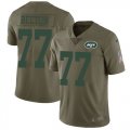 Wholesale Cheap Nike Jets #77 Mekhi Becton Olive Youth Stitched NFL Limited 2017 Salute To Service Jersey