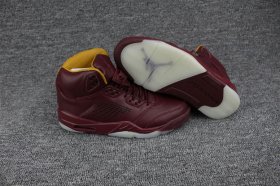 Wholesale Cheap Air Jordan 5 PRM Shoes Wine Red/Yellow