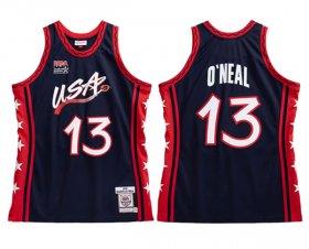 Men\'s USA Team #13 Shaq O\'Neal Navy 1996-97 Stitched Basketball Jersey