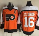 Wholesale Cheap Flyers #16 Bobby Clarke Orange/Black CCM Throwback Stitched NHL Jersey