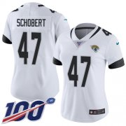 Wholesale Cheap Nike Jaguars #47 Joe Schobert White Women's Stitched NFL 100th Season Vapor Untouchable Limited Jersey