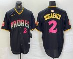 Wholesale Cheap Men's San Diego Padres #2 Xander Bogaerts Black Player Number Fashion Baseball Jersey