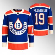 Cheap Men's Edmonton Oilers #19 Lane Pederson 2023 Royal Heritage Classic Primegreen Stitched Jersey