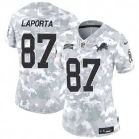 Cheap Women\'s Detroit Lions #87 Sam LaPorta 2024 F.U.S.E Arctic Camo Salute To Service Limited Stitched Jersey(Run Small)