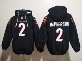 Wholesale Cheap Men\'s Cincinnati Bengals #2 Evan McPherson Black Pullover Hoodie