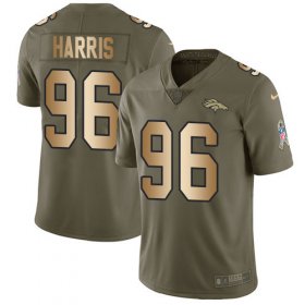 Wholesale Cheap Nike Broncos #96 Shelby Harris Olive/Gold Men\'s Stitched NFL Limited 2017 Salute To Service Jersey