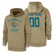 Wholesale Cheap Jacksonville Jaguars Custom Nike Tan 2019 Salute To Service Name & Number Sideline Therma Pullover Hoodie