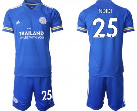 Wholesale Cheap Men 2020-2021 club Leicester City home 25 blue Soccer Jerseys