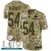 Wholesale Cheap Nike 49ers #54 Fred Warner Camo Super Bowl LIV 2020 Youth Stitched NFL Limited 2018 Salute To Service Jersey