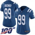 Wholesale Cheap Nike Colts #99 DeForest Buckner Royal Blue Team Color Women's Stitched NFL 100th Season Vapor Untouchable Limited Jersey