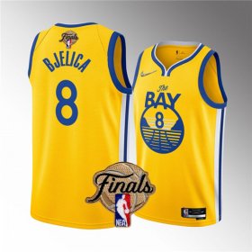 Wholesale Cheap Men\'s Golden State Warriors #8 Nemanja Bjelica Yellow 2022 Finals Stitched Jersey