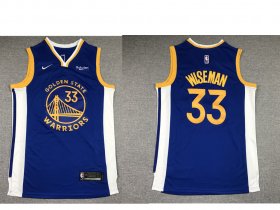 Wholesale Cheap Men\'s Golden State Warriors #33 James Wiseman Blue 2019 Nike Swingman NEW Rakuten Logo Stitched NBA Jersey