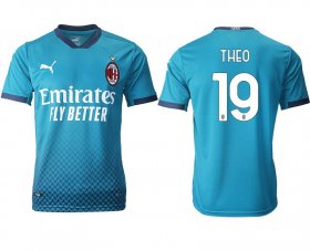 Wholesale Cheap Men 2020-2021 club AC milan away aaa version 19 blue Soccer Jerseys