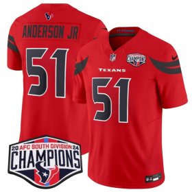 Cheap Men\'s Houston Texans #51 Will Anderson Jr. Red F.U.S.E. 2024 AFC South Division Champions Vapor Limited Stitched Football Jersey